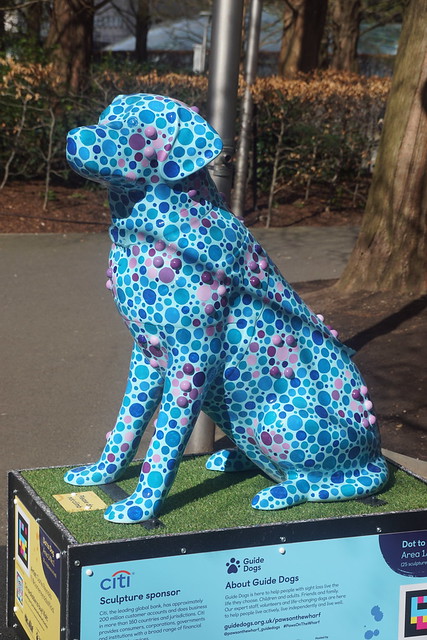 Dot to Dog, Clarke Reynolds (Artist), Paws at the Wharf, Jubilee Park, Jubilee Place, Bank Street, London Borough of Tower Hamlets, London, E14 5JP (1)