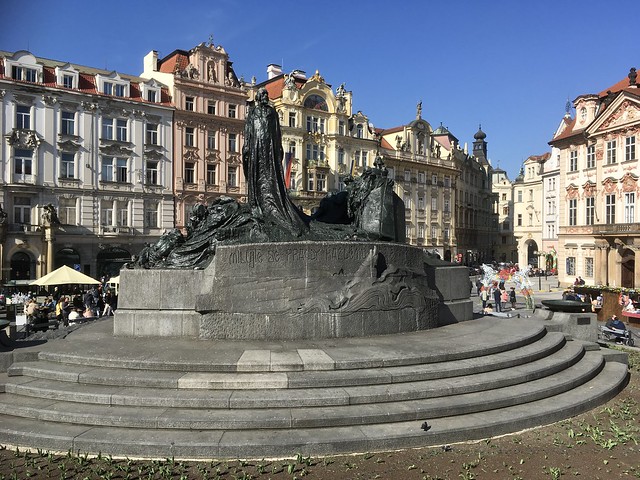 Statue de Jan Hus / Place de la vieille ville / Staré Mesto / Prague / République tchèque / 19 mars 2024