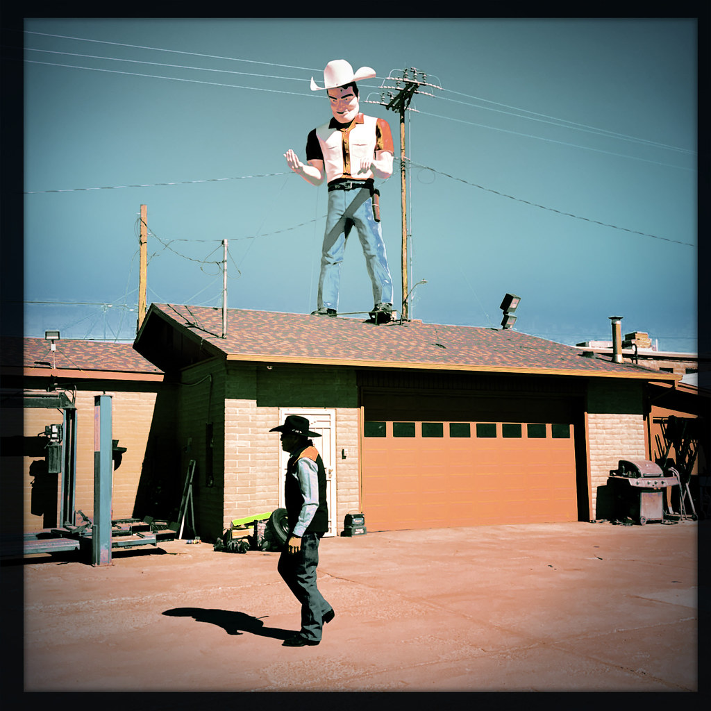 Muffler Man and cowboy. Gallup, NM.