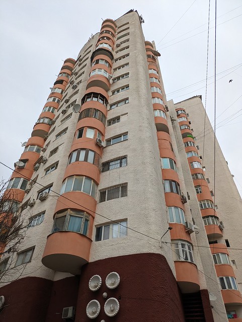Zhemchug Residential Tower by Ophelia Aidinova, 1985 - Tashkent, Uzbekistan