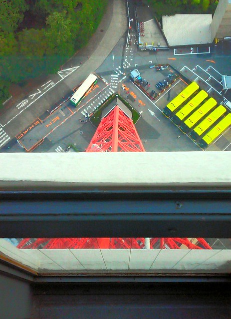 View From Tokyo Tower, Looking Down At the Tour Buses