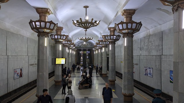 Visiting (Joy Riding) Soviet Modernism Metro Stations in Tashkent, Uzbekistan