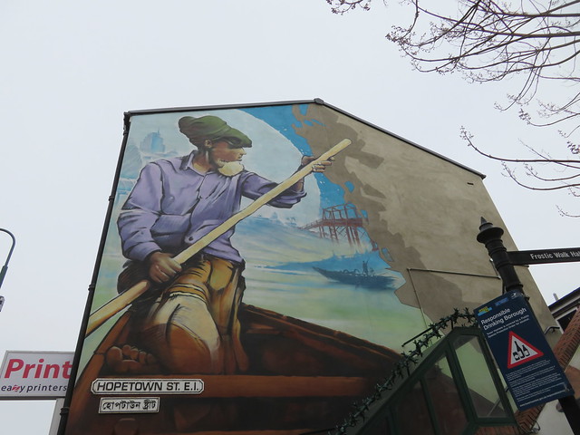 UK - London - Whitechapel - Brick Lane - Mural - Boatman