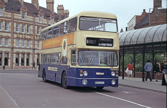 WMT 6674, Wolverhampton Bus Station, 1990