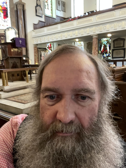 IMG_7003 MGS with his overgrown Victorian Beard at John Wesley Methodist Chapel City Road London ⛪ Preaching Thomas Smith and President The Revd Canon Dr Jennifer Smith 🙏 The First Sunday of The Passion 17th March 2024