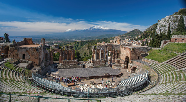 Taormina; Theater mit Ätna