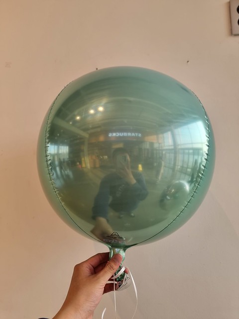 2018 Anagram 15-Inch Blue & Green Ombre Orbz Mylar Balloon Inflated with Helium