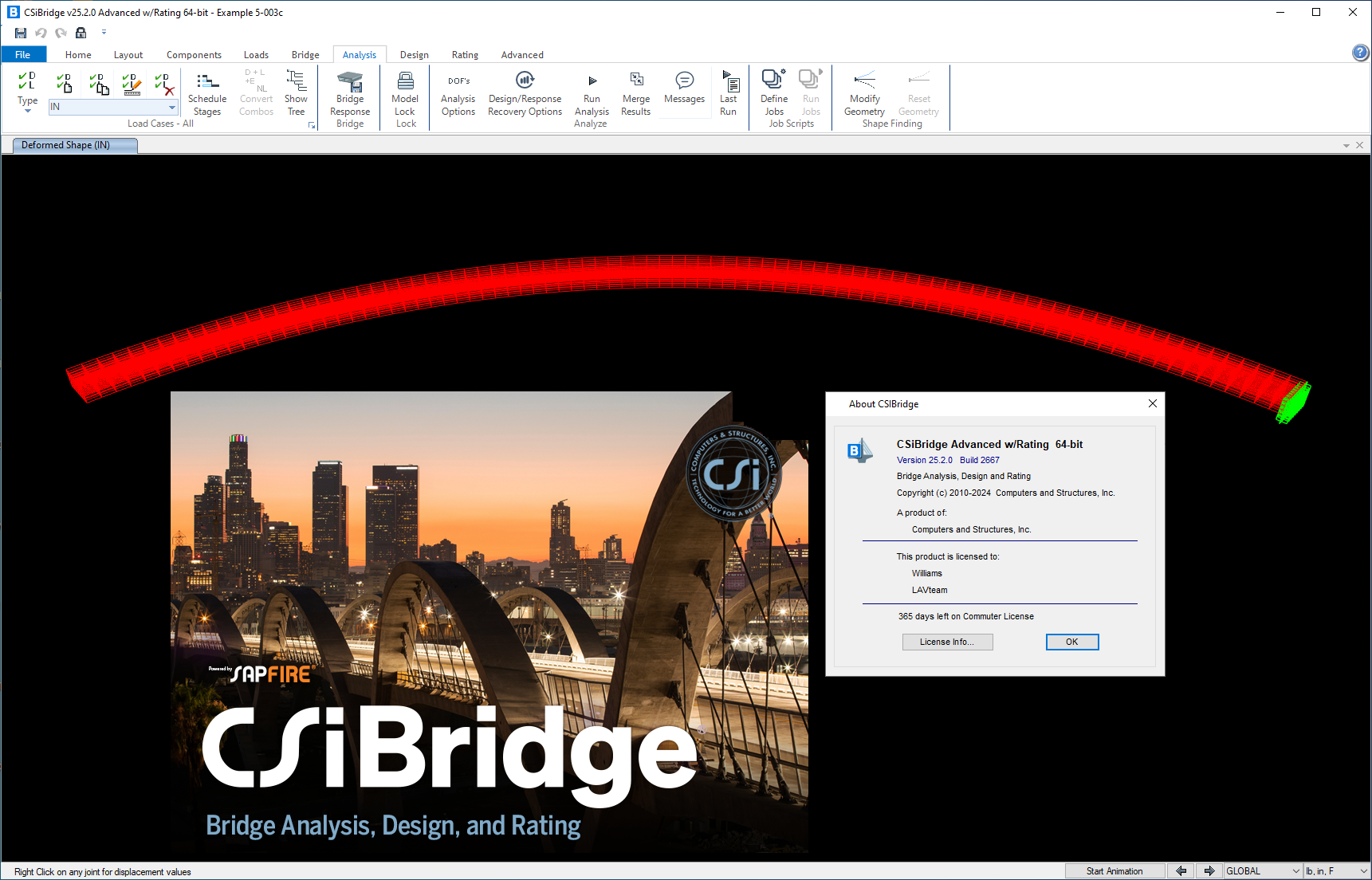 Working with CSI Bridge Advanced with Rating v25.2.0 build 2667