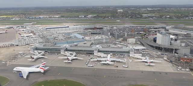LHR London Heathrow Airport aerial view