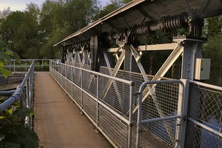 River Thames flow control weir mechanicals, Abingdon Lock, Abingdon, Oxfordshire, England.