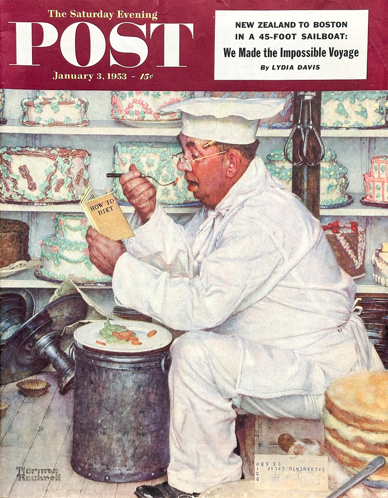 “How to Diet” by Norman Rockwell on the cover of “The Saturday Evening Post,” January 3, 1953.