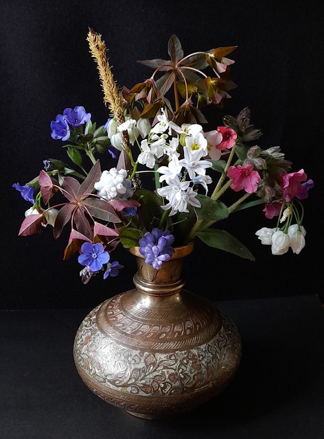 April flowers in a vase