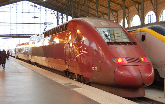 Thalys 4331 ready to leave the Paris - Gare du Nord station, France