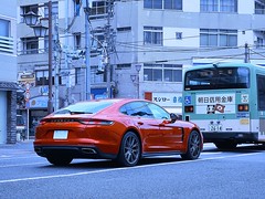 Porsche Panamera on Streets of Nezu, Tokyo