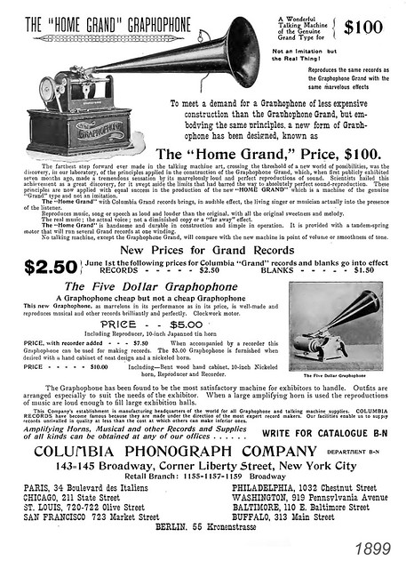 columbia graphophone 1899