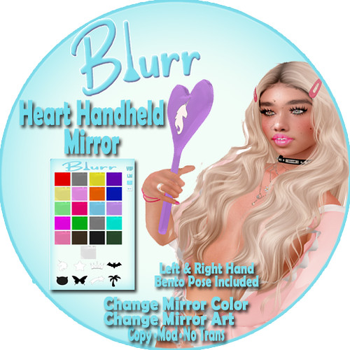 Blurr Ad Heart Handheld Mirror