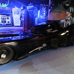 Batman Returns Batmobile Hollywood Star Cars Museum

PROP &amp;amp; STUDIO CARS 
Batman Returns 
(Warner Brothers, 1992)

Batman Returns, starring Michael Keaton, Danny DeVito and Michelle Pfeiffer, is the second movie where Batman battles The Penguin (DeVito) and Catwoman (Pfeiffer) as they attempt to control Gotham City. 

Hollywood magic allows a cockpit pod of this size to create the illusion of Batman fighting his way through the streets of Gotham City. This studio car was built only to create the interior scenes of the Batmobile. A computer generated background depicting street scenes is placed behind the car for filming. The passenger seat was removed to allow room for a camera to film the actor as he drives. The car&#039;s switches control all the crime fighting gadgets Batman is known for.