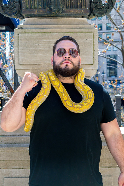 Chester the Snake & His Owner, Michigan Ave., Chicago, 2024