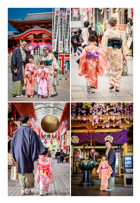 Strolling through Nagoya's Osu district in kimono