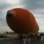 ET-122 Rolls Out at Michoud Assembly Facility (09/20/10) Editor&#039;s note: This is a series of images showing the rollout of space shuttle external tank ET-122 at NASA&#039;s Michoud Assembly Facility near New Orleans. You can view the entire set at: &lt;a href=&quot;http://www.flickr.com/photos/28634332@N05/sets/72157624872396233/&quot;&gt;www.flickr.com/photos/28634332@N05/sets/72157624872396233/&lt;/a&gt; ( &lt;a href=&quot;http://www.flickr.com/photos/28634332@N05/sets/72157624872396233/&quot;&gt;www.flickr.com/photos/28634332@N05/sets/72157624872396233/&lt;/a&gt; ) 

Workers escort ET-122 to the Michoud dock.

Image credit: NASA