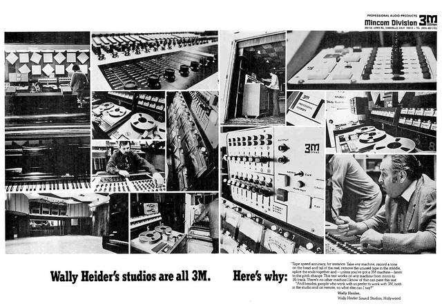 3M tape decks ad 1971 wally heider studios