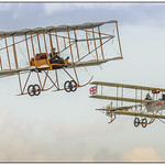Bristol Boxkite and Roe Mk IV triplane replicas in the air together - May 2023