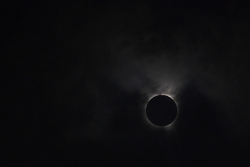 Prominence thru Clouds April 8th Total Eclipse
