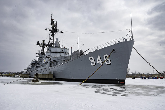USS Edson on Saginaw river, Bay City, Michigan