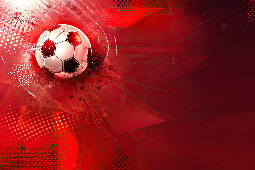 Fußball mit roten Hintergrund