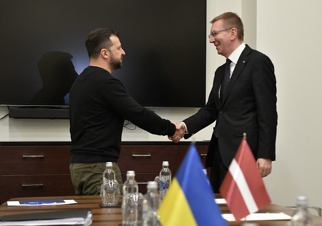 11.04.2024. Valsts prezidenta Edgara Rinkēviča tikšanās ar Ukrainas prezidentu Volodimiru Zelenski Viļņā