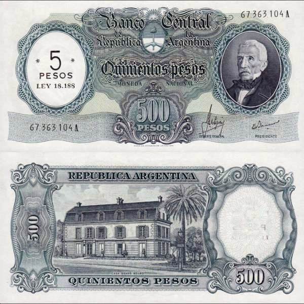 Argentina p283 5 Pesos-1969
