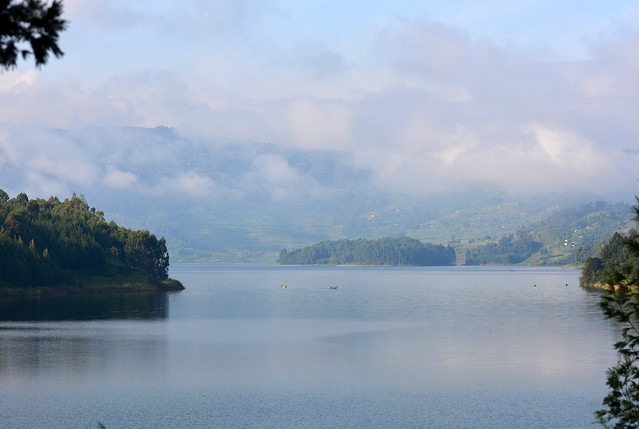 Peaceful morning on Lake Bunyonyi