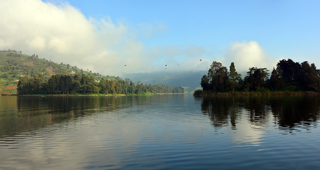 Peaceful morning on Lake Bunyonyi