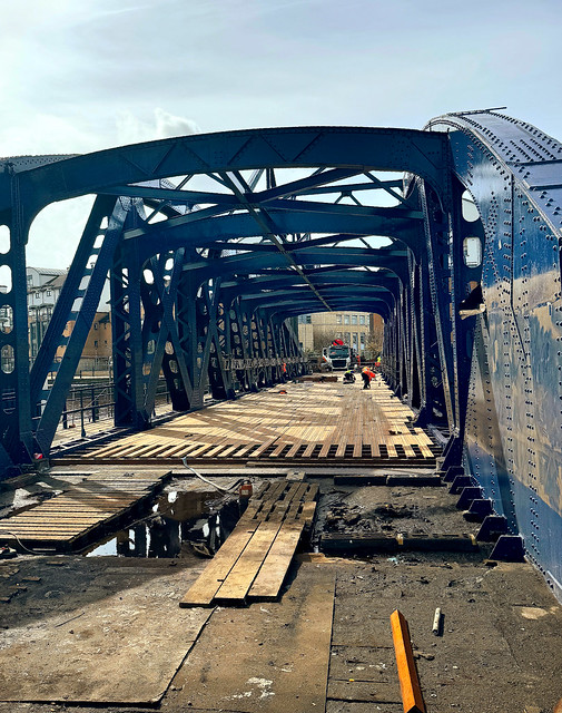 Work progressing on the Victoria Swing Bridge