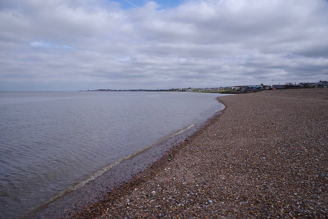 Looking back at Whitstable on the National Coastal Path