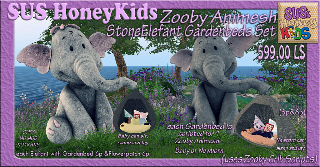 Pic HoneyKids StoneElefant Gardenbeds Set