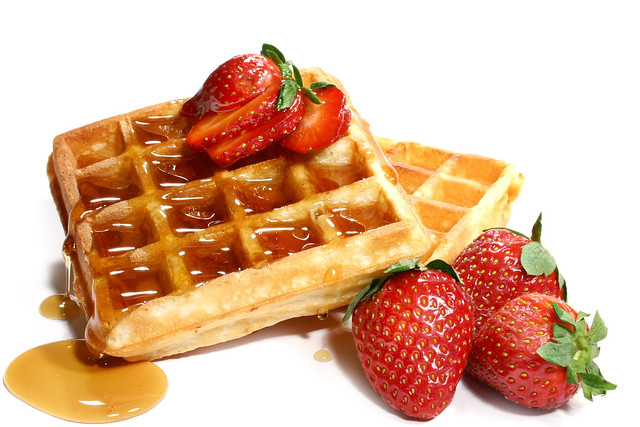 waffles and strawberries