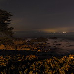Pacific Grove Waves A night photograph of the Northern sky as viewed over Monterey Bay.  The photograph was taken from several vantage points along the Monterey Recreation Trail.  The Monterey Recreation Trail runs from Monterey to Pacific Grove, CA.