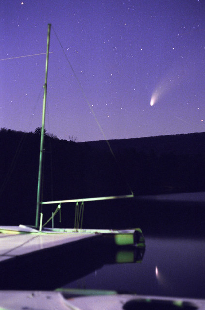 Comet Hale Bopp Over Lake