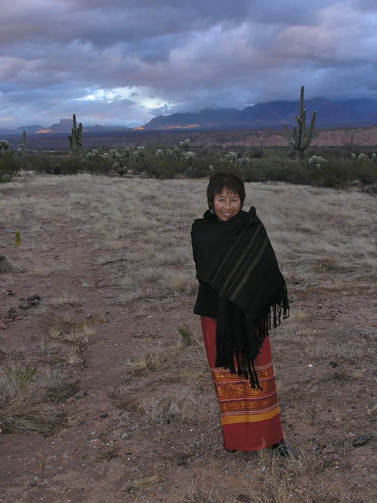 Enriqueta in dress; San Pedro River Valley, SE of San Manuel, AZ, 2008
