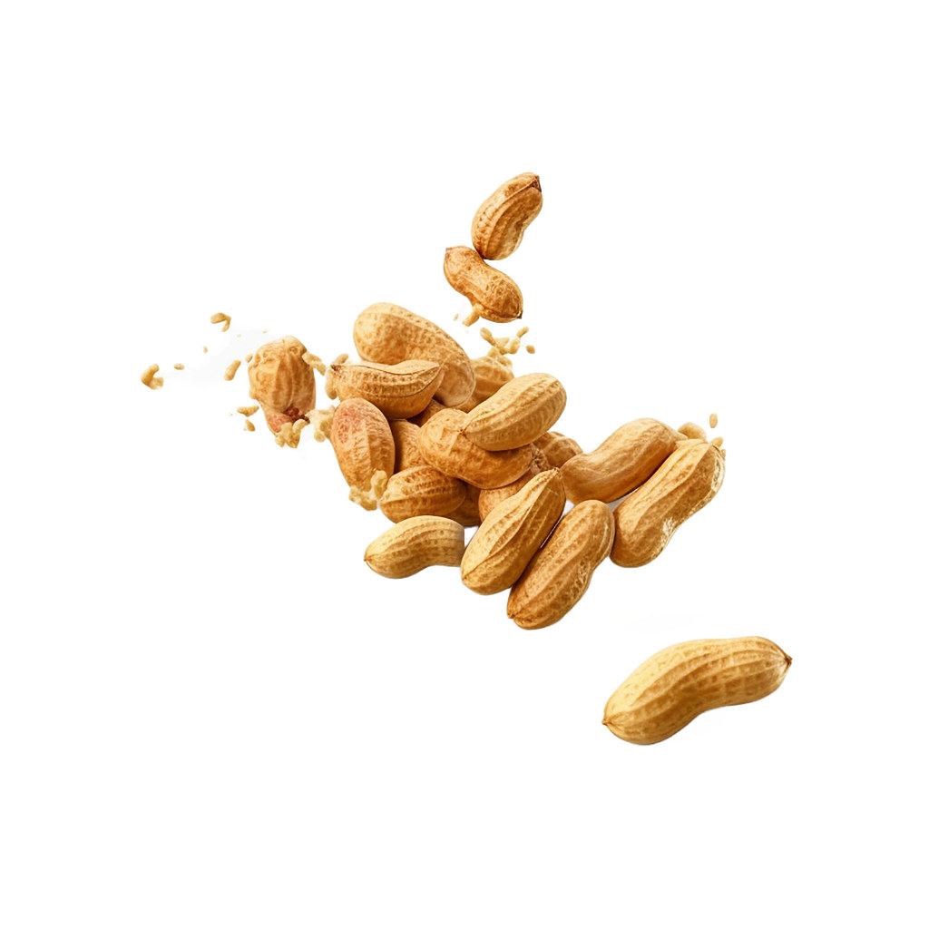 raw peanuts in the shell isolated on transparent background cutout