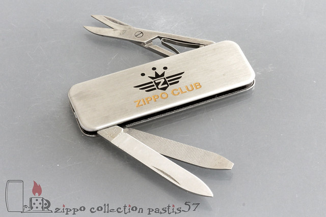 Zippo Club 1995 Knife Scissor Knife Zippo Club Model 7500 Brush Finish Chrome Scissor Knife 02