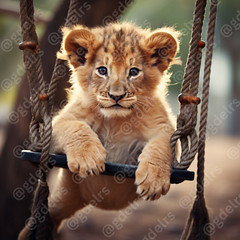 AI Animals - Cub Lion in Swings