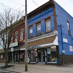 Historic buildings on West State Street, Allegany, New York (USA) 