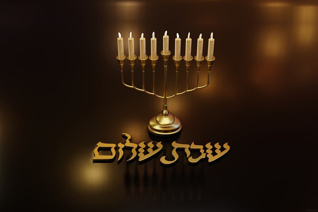 Shabat Shalom With Jewish Menorah