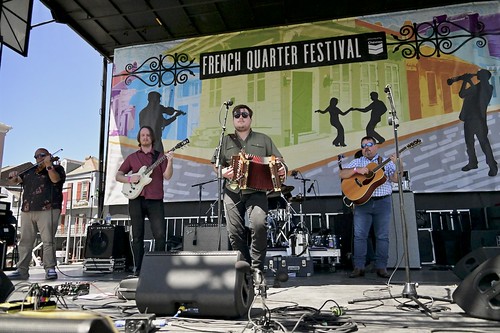 Cameron Fontenot & the New Orleans Aces on Friday, April 12 at French Quarter Fest 2024. Photo by Michael White.