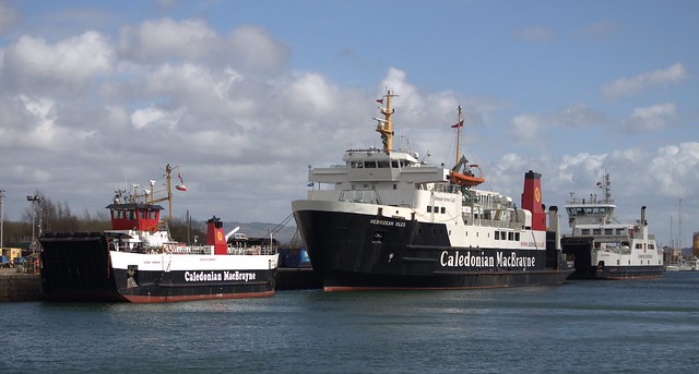 3 CalMac ships at Dales marine ship repair