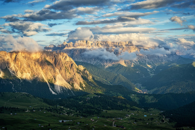 Evening view from Seceda