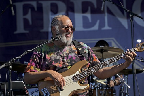George Porter Jr. on Friday, April 12 at French Quarter Fest 2024. Photo by Michael White.
