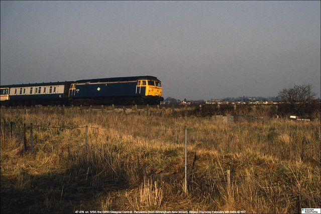 47 478 heads 1V50 south at Nibley, February 9th 1989